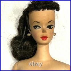 #1 BARBIE Original 1959 Brunette Ponytail Doll 1959 Japan TM Box Vintage