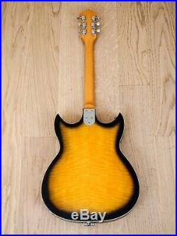 1960s Teisco Imperial Vintage Hollowbody Electric Guitar Sunburst Japan