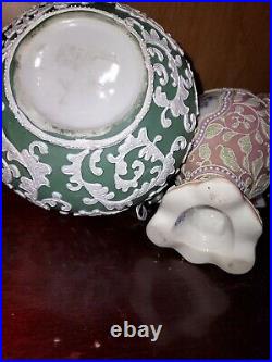 2 Vintage Japanese Nippon Moriage Vases
