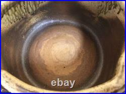 28 cm Washbasin Japanese Pottery Tsukubai WIth Shaku Tea Ceremony Tools Vintage