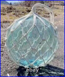 35cm antique Japan Genuine Vintage Glass Fishing Float Round Buoy Ball 35cm