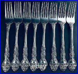 42 Pc Vtg Floral 8 Place Sets & Serving Spoons Hvy Duty Antiqued Stainless Japan