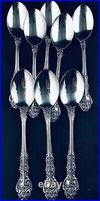 42 Pc Vtg Floral 8 Place Sets & Serving Spoons Hvy Duty Antiqued Stainless Japan