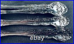 42 Pc Vtg Floral 8 Place Sets & Serving Spoons Hvy Duty Antiqued Stainless Japan