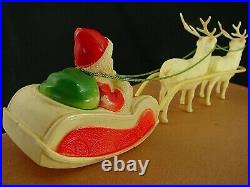 Antique 9067 Celluloid Santa Sled & Reindeer Set in Box Made in Japan'30s
