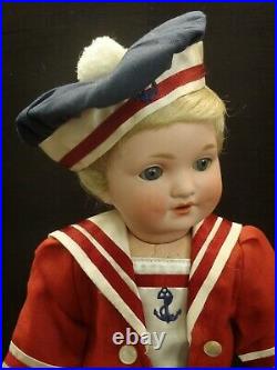 Antique Armand Marseille rare mold 985 Character doll Sailor