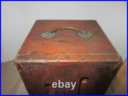 Antique Asian 4 Drawer Wood Tea Spice Box Ceremonial Storage Box Handle Rare