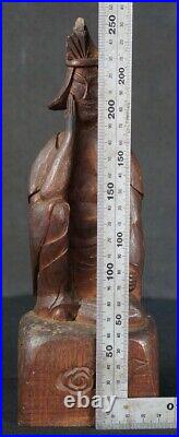 Antique Japan Buddhist deity sculpture 1800s Kibori Edo craft