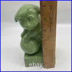 Antique Japan Crackle Glaze Celadon Dog Figure 1920