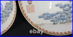 Antique Japan Fuji ceramic bowls set Meshichawan 1800 Yakimono hand craft