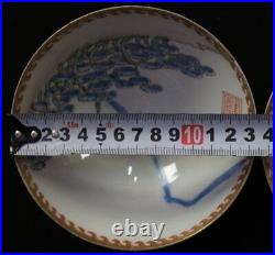 Antique Japan Fuji ceramic bowls set Meshichawan 1800 Yakimono hand craft