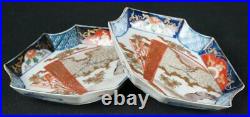 Antique Japan Imari plates Kakuzara 1800s ceramic kiln art