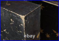 Antique Japan Maki-e jewelry box fine lacquer wood craft 1800 Meiji