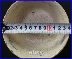 Antique Japan Ochawan tea bowl ceramic wood kiln craft 1800