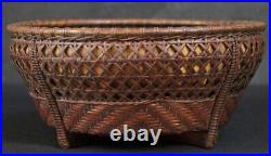 Antique Japan Tea Ceremony woven bamboo Sumitori 1900 tea Chashitsu