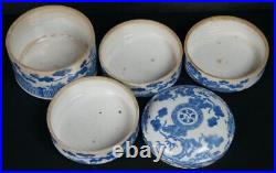 Antique Japan ceramic food box Jyubako 1880s Bento art craft