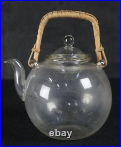 Antique Japan glass teapot Sencha tea 1910 art craft