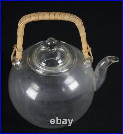 Antique Japan glass teapot Sencha tea 1910 art craft