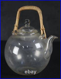 Antique Japan glass teapot Sencha tea 1910 art craft