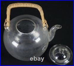 Antique Japan glass teapot Sencha tea 1910 art craft