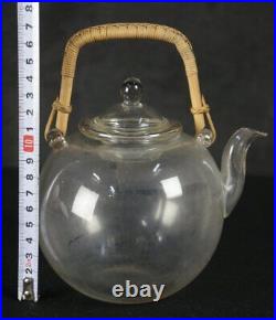 Antique Japan glass teapot Sencha tea 1910 art craft