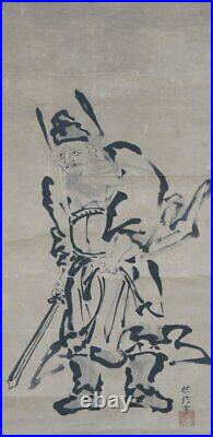 Antique Japan scroll shyoki 1680 Edo Sumi-e ink Kakejiku