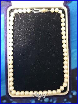 Antique Japanese Akoya 15 White Pearl Necklace