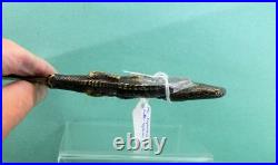 Antique Japanese Bronze Letter Opener Meiji solid cast Crocodile Handle 26.5 cm