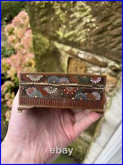 Antique Japanese Cloisonné Enamel Box Meiji 19th Century Fine Quality
