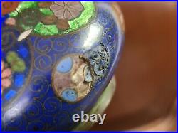 Antique Japanese Cloisonne Pair Of Vases Meiji Period With Gimbari Foil Rare