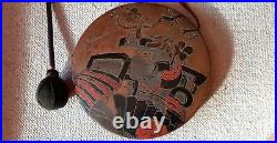 Antique Japanese Decorated Gong, Copper, Enameled 12