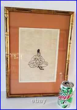 Antique Japanese Original Vintage Akahito immortal poet of Japan