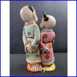 Antique Japanese Porcelain Polychrome Kutani Imari Figure Statue