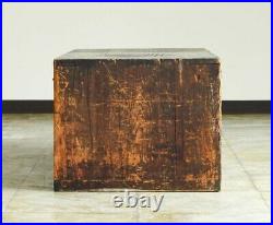 Antique Japanese TANSU Chest Wood 5 Drawers Vintage