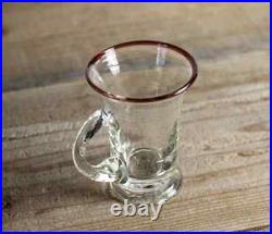 Antique Japanese Vintage Handled Glass Cup Taisho Period (20th Century) Japan