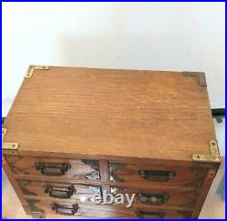 Antique Japanese sewing box, small chest of drawers from JAPAN Vintage