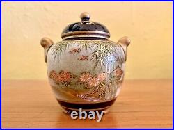 Antique Kutani Japan Koro Incense Burner / Censor Signed koshida