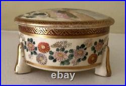 Antique Kutani Meiji (1868-1912) Ceramic Box - 3.5 x 2