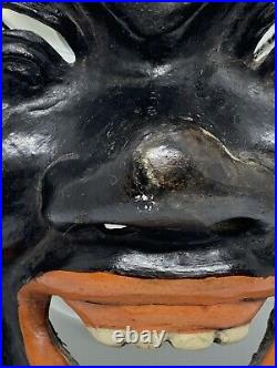 Antique Noh Kagura Japanese Theater Mask Ca. 1900-1920 Kanshitsu Signed