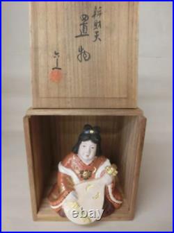 Antique Ornament Benzaiten Seven Gods of Good Fortun Japan Pottery Vintage art