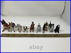Antique Set Of 9 Made In Japan Different Breed Dogs Vintage