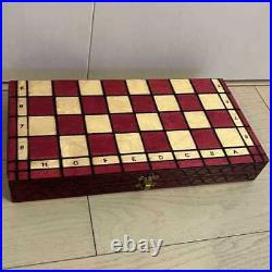 Antique Vintage Chess Set Wooden From Japan