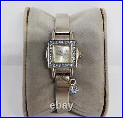 Antique Vintage Gucci Ladies Blue Diamond Quartz Watch Japan Movt