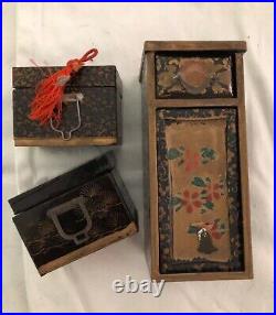 Antique Vintage Hina Decoration Furniture Miniature Many Gold Leafed