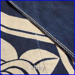 Antique Vintage Japan BORO Large Japanese indigo dyed Cloth Kamon 1.6cm/1.8yds