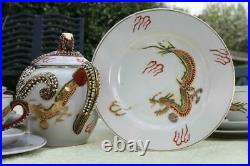 Antique/Vintage Japan Kutani 21 Piece Dragonware Geisha Girl Porcelaine tea set