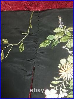 Antique Vintage Japanese Embroidered Silk Kimono Chinese Robe Embroidery #2