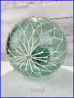 Antique Vintage Japanese Glass Fishing Float Large Blue Green