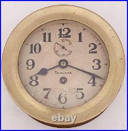 Antique Wwii Japanese Navy 8 Day Time Only Ships Clock Signed Sekosha Wall Ready