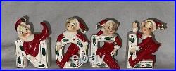 Antique adorable 1950's japan ceramic pixie elves noel figurines